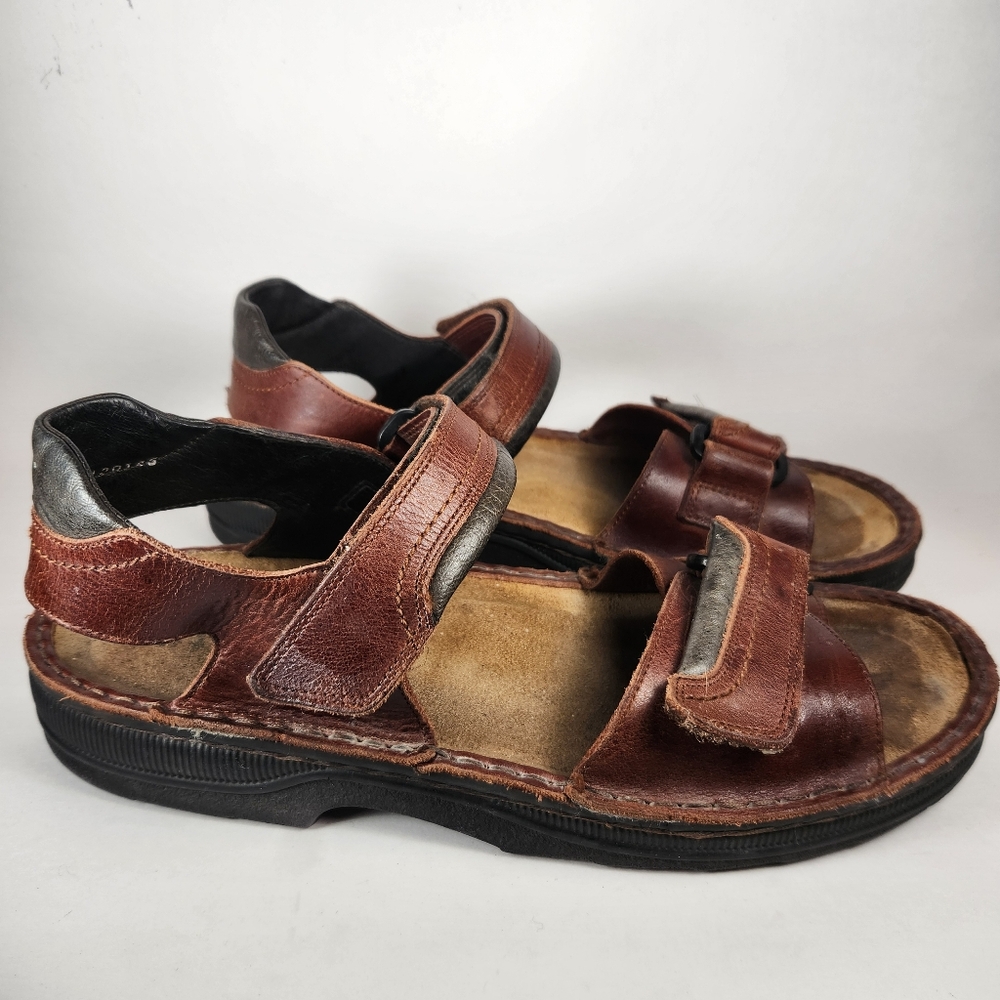 NAOT Men's Sandal Size 12 EU 45 Brown Leather Comfort Outdoor Shoes